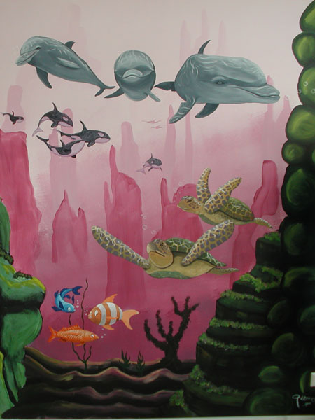 muurschildering onderwaterkamer
